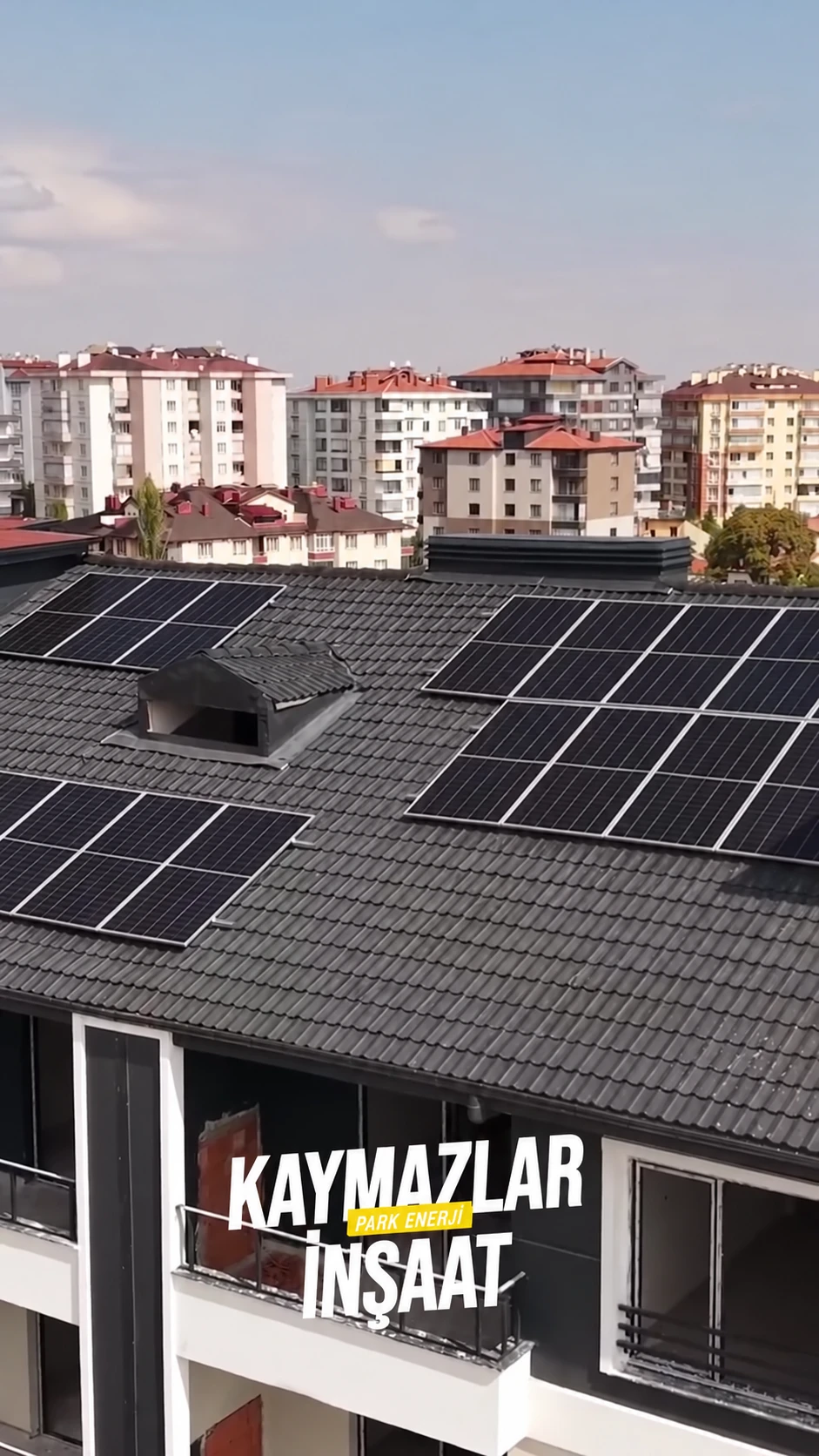Kaymazlar İnşaat projesinde güneş panelleri; Park Enerji videosundan gerçek kare