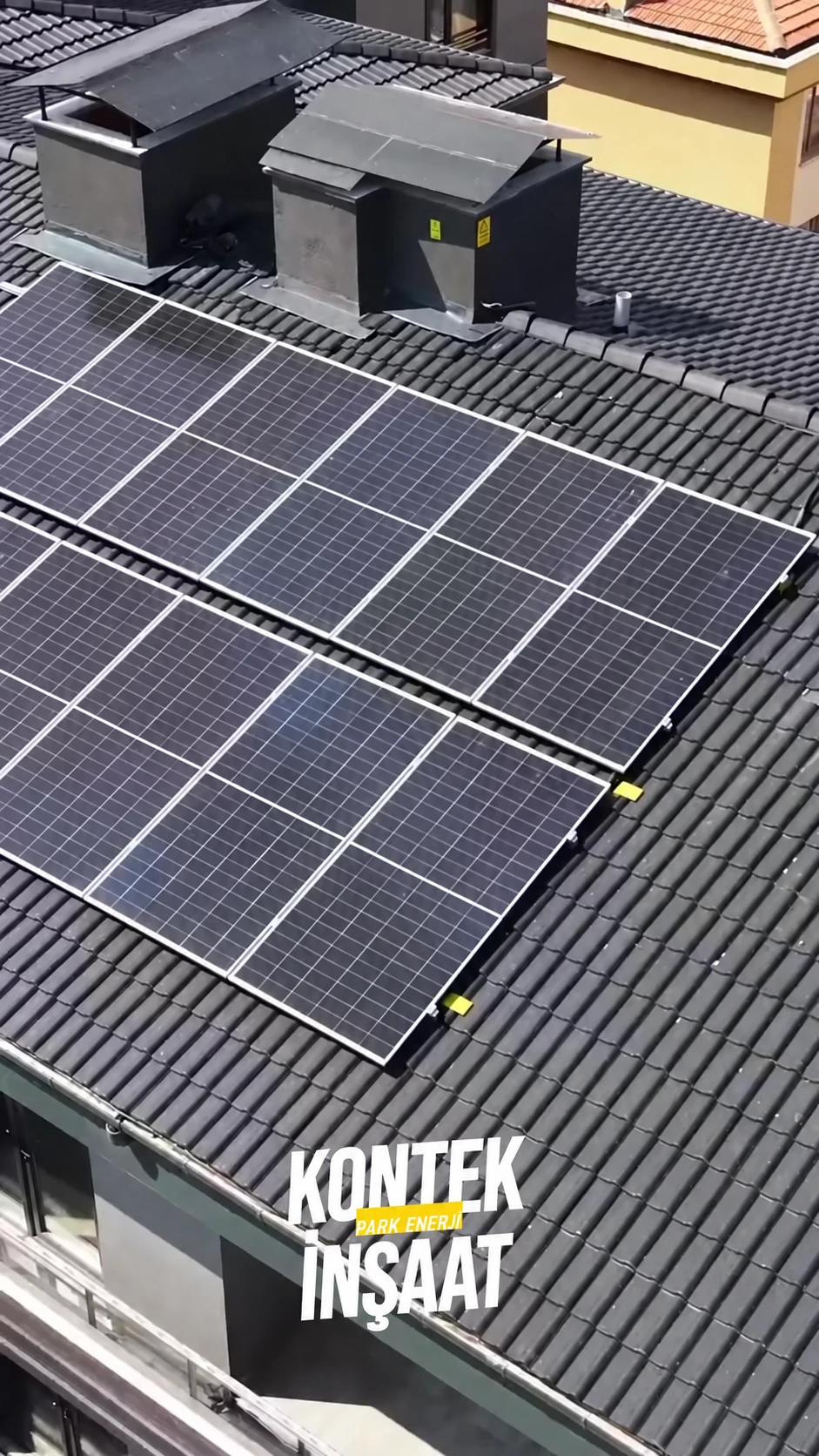 Kontek İnşaat projesinde güneş panelleri; Park Enerji videosundan gerçek kare